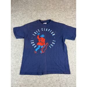 Vintage 90s Eric Clapton 1987 Tour T Shirt Mens Medium Navy Blue Rock Concert